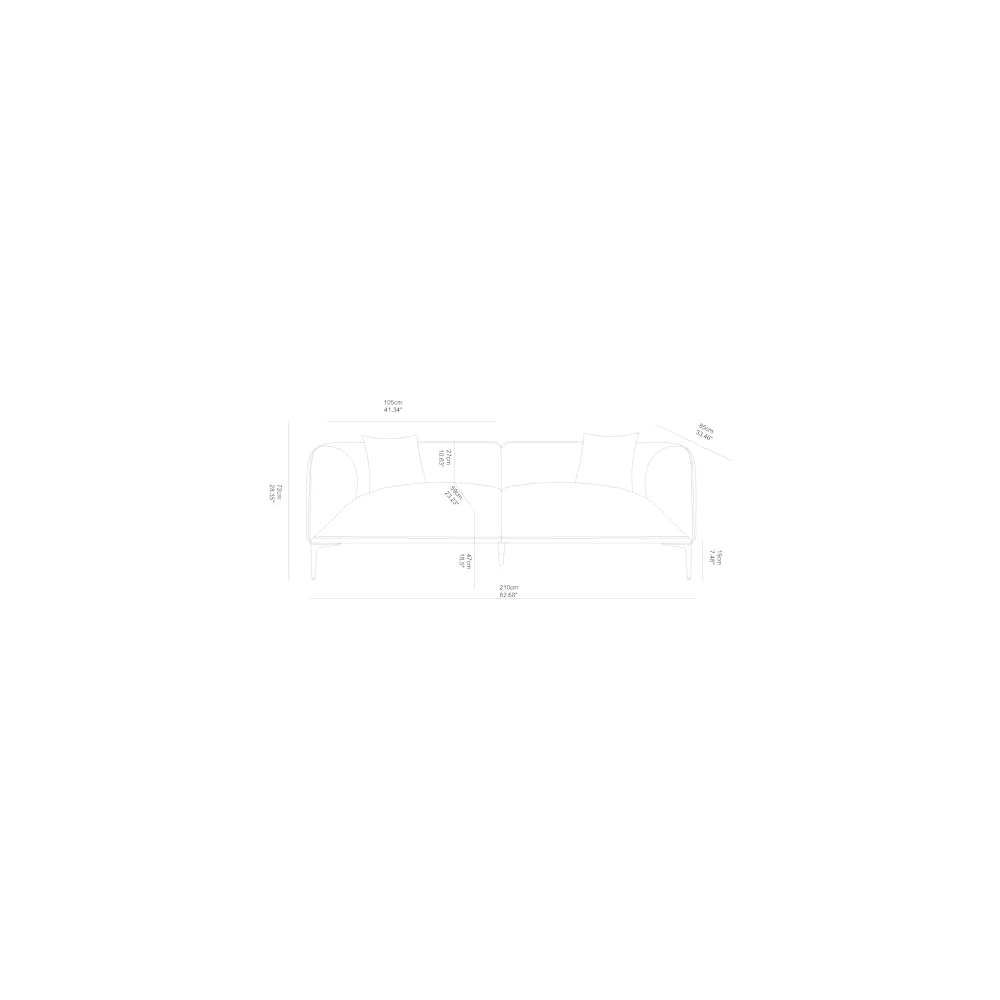 82.7" Modern Orange Sofa, 3 Seater Boucle Couch with Metal Legs, Comfy Minimalist Curved Sofas, Luxury Deep Seat Sofa, Upholstered Cloud Couches for Living Room Home Office Apartment