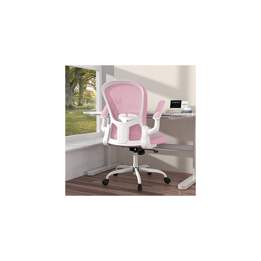 Ergonomic Office Chair, Comfort Swivel Home Office Task Chair, Breathable Mesh Desk Chair, Lumbar Support Computer Chair with Flip-up Arms and Adjustable Height