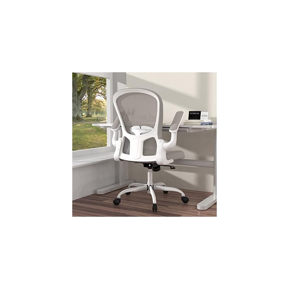 Ergonomic Office Chair, Comfort Swivel Home Office Task Chair, Breathable Mesh Desk Chair, Lumbar Support Computer Chair with Flip-up Arms and Adjustable Height