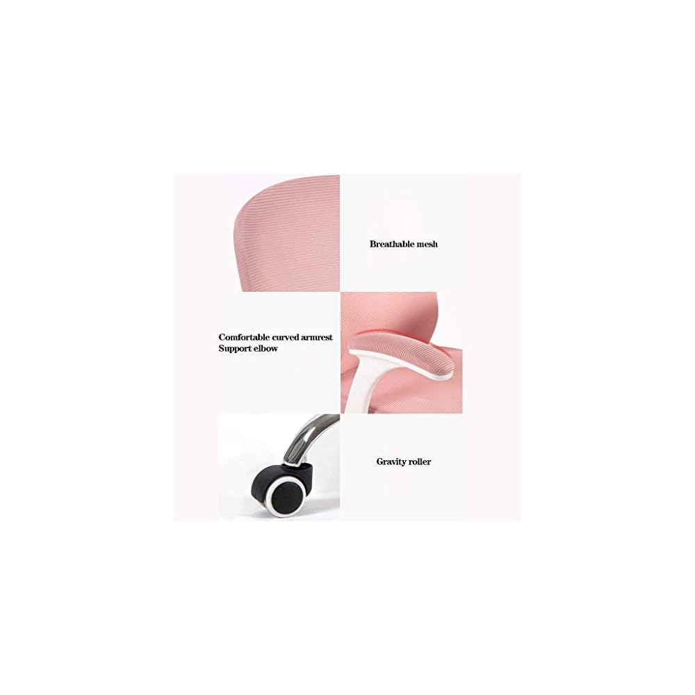 Reception Chair Home Computer Chair Gaming Chair Comfortable Boss Chair Ergonomic Chair Leisure Office Chair (Color : Pink)