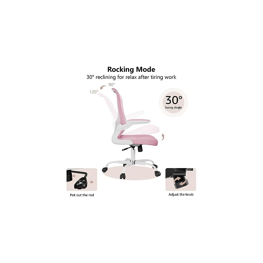 Ergonomic Office Chair, Comfort Swivel Home Office Task Chair, Breathable Mesh Desk Chair, Lumbar Support Computer Chair with Flip-up Arms and Adjustable Height