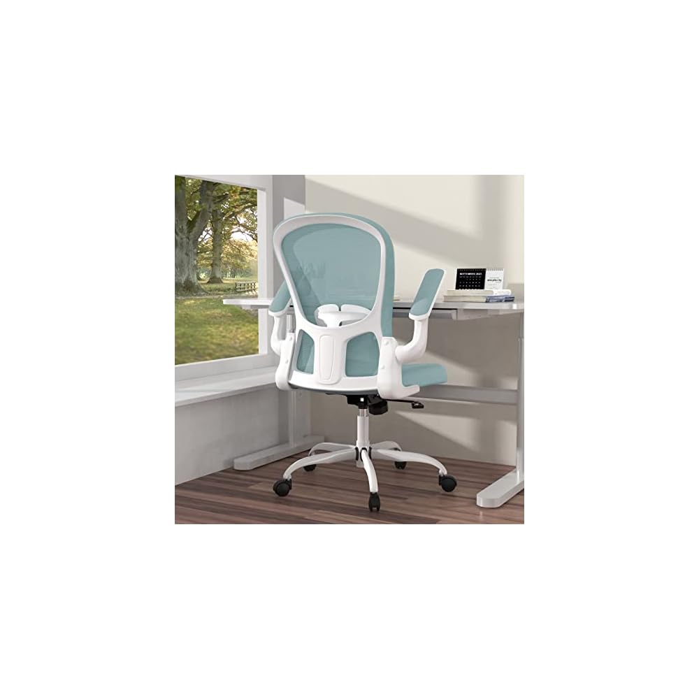 Ergonomic Office Chair, Comfort Swivel Home Office Task Chair, Breathable Mesh Desk Chair, Lumbar Support Computer Chair with Flip-up Arms and Adjustable Height