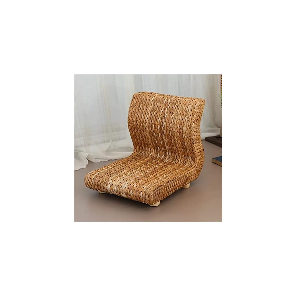 Handmade Rattan Legless Chair Seats Backrest for Balcony Bay Window Office Living Room Bedroom