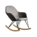 Single Rocking Chair Smooth Rocking Motion Wood Individual Widening Cushion Terrace Armchair - Grey Suitable for Terrace Living Room