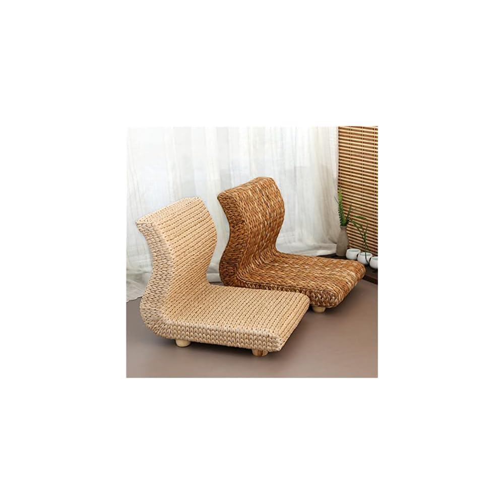 Handmade Rattan Legless Chair Seats Backrest for Balcony Bay Window Office Living Room Bedroom
