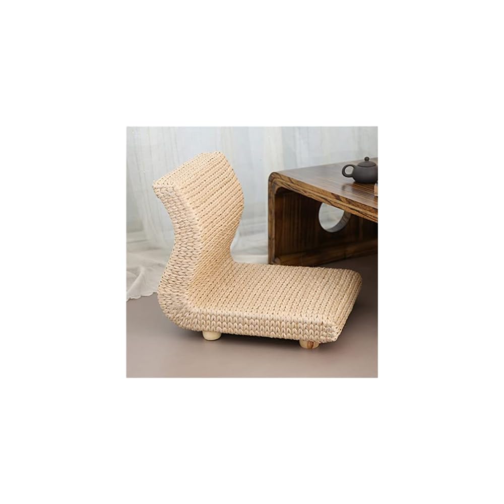 Handmade Rattan Legless Chair Seats Backrest for Balcony Bay Window Office Living Room Bedroom