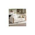 79" Chenille Sofa, Cloud Couch with Sculptural Armrests, Gosuhi Couch with Rubber Wood Frame for Apartment and Living Space, Beige