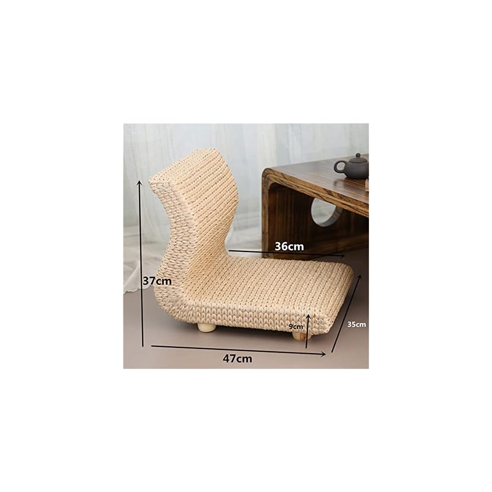 Handmade Rattan Legless Chair Seats Backrest for Balcony Bay Window Office Living Room Bedroom