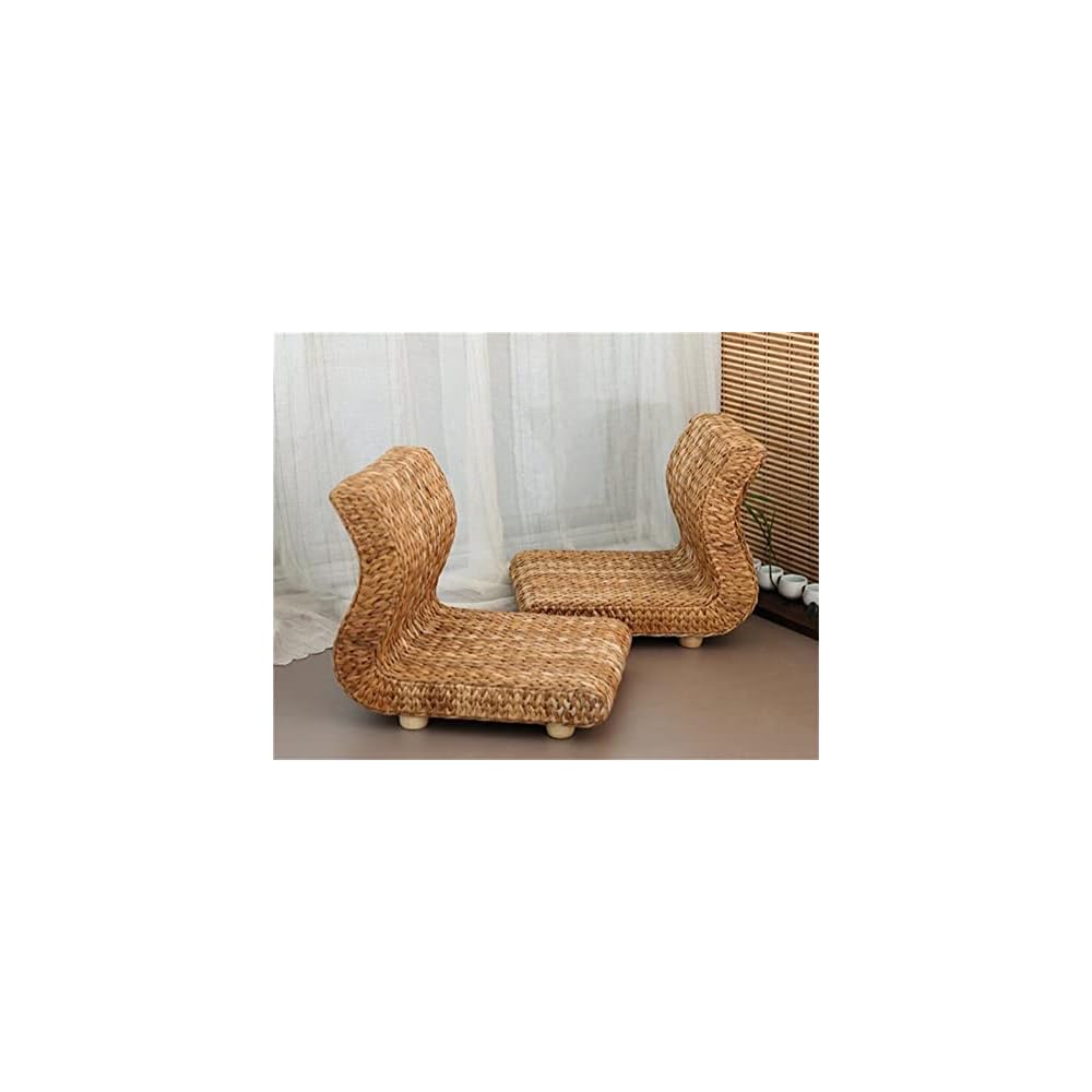 Handmade Rattan Legless Chair Seats Backrest for Balcony Bay Window Office Living Room Bedroom