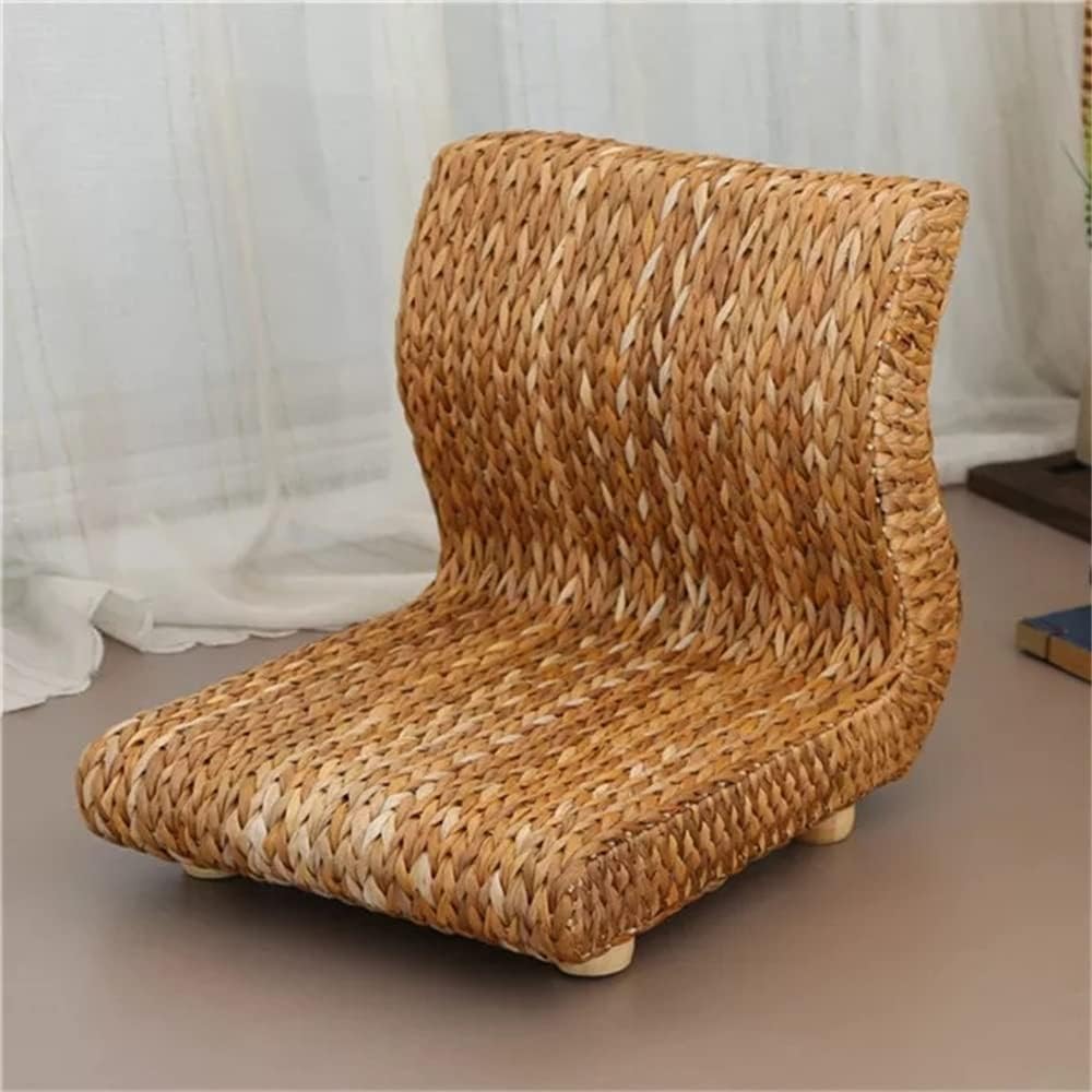 Handmade Rattan Legless Chair Seats Backrest for Balcony Bay Window Office Living Room Bedroom